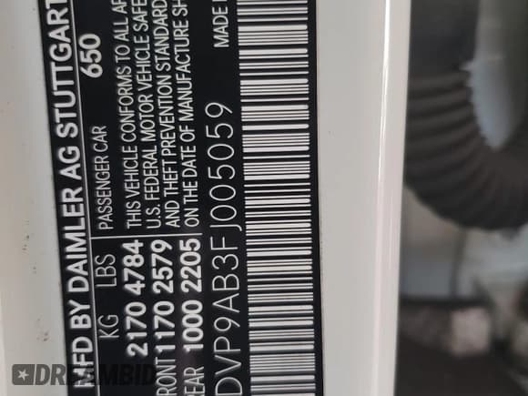 ✅ 2015 Mercedes-Benz B Electric Drive • VIN: WDDVP9AB3FJ005059 • Лот: 44514014. Опубликован ранее на Copart с пробегом 71 262 миль. Бесплатный доступ к архиву аукционных продаж из США и подробный отчёт об истории автомобиля на DreamBid. Изображение 12.