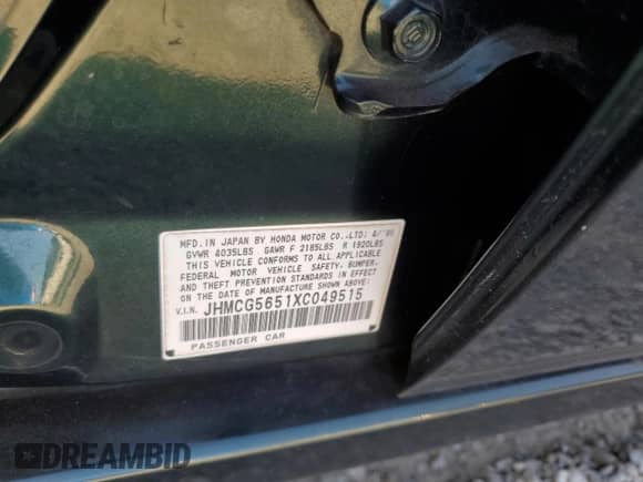 1999 Honda Accord EX с VIN JHMCG5651XC049515, выставлен на аукционе Copart как лот 84390265 с пробегом 253 245 миль миль и Списание • Salvage title. История ставок и продаж доступна на DreamBid. Изображение 13.