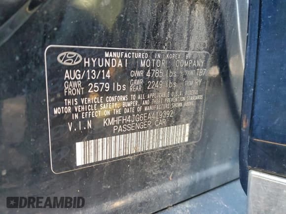 ✅ 2014 Hyundai Azera Limited • VIN: KMHFH4JG6EA419392 • Лот: 94805035. Опубликован ранее на Copart с пробегом 229 927 миль. Бесплатный доступ к архиву аукционных продаж из США и подробный отчёт об истории автомобиля на DreamBid. Изображение 12.