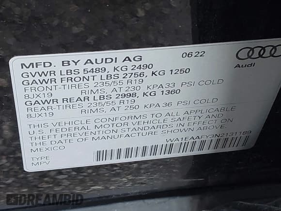 ✅ 2022 Audi Q5 S line Premium Plus • VIN: WA1EAAFY3N2131189 • Lot: 43356143. Listed on IAAI with Not provided. Free auction sales archive from the USA and detailed vehicle history report at DreamBid. Image 9.