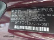 ✅ 2009 BMW 3 Series 328i xDrive • VIN: WBAWC33559P470181 • Lot: 43235152. Listed on IAAI with 88,134 mi. Free auction sales archive from the USA and detailed vehicle history report at DreamBid. Image 9.