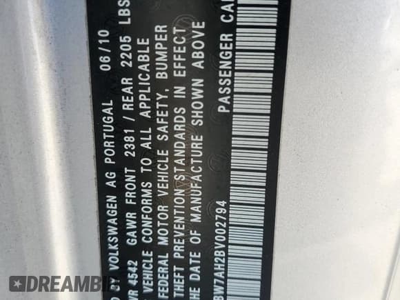 ✅ 2011 Volkswagen Eos Komfort • VIN: WVWBW7AH2BV002794 • Лот: 56678075. Опубликован ранее на Copart с пробегом 109 736 миль. Бесплатный доступ к архиву аукционных продаж из США и подробный отчёт об истории автомобиля на DreamBid. Изображение 12.