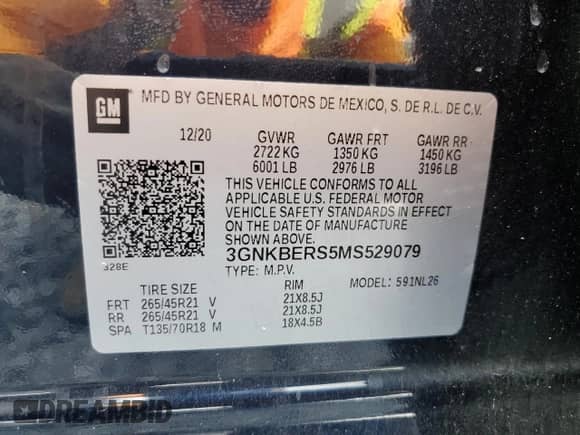 2021 Chevrolet Blazer RS с VIN 3GNKBERS5MS529079, выставлен на аукционе Copart как лот 61943485 с пробегом 60 924 миль миль и Списание • Salvage title. История ставок и продаж доступна на DreamBid. Изображение 14.