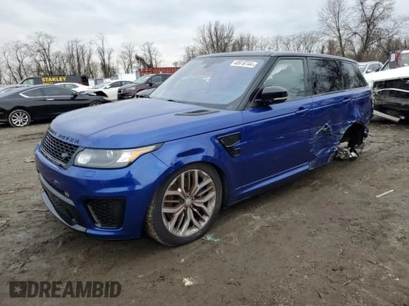 ✅ 2016 Land Rover Range Rover Sport SVR • VIN: SALWZ2EF4GA558049 • Lot: 40618744. Wystawiony na Copart z przebiegiem 52 495 mil. Bezpłatny archiwum sprzedaży aukcyjnych z USA i szczegółowy raport historii pojazdu na DreamBid. Zdjęcie 1.