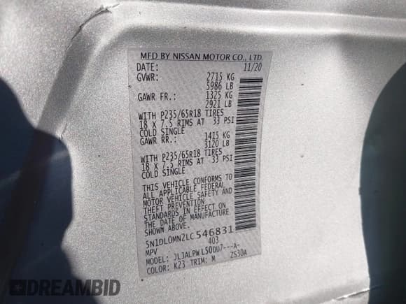 ✅ 2020 Infiniti QX60 Luxe • VIN: 5N1DL0MN2LC546831 • Lot: 41232325. Listed on IAAI with 49,858 mi. Free auction sales archive from the USA and detailed vehicle history report at DreamBid. Image 9.