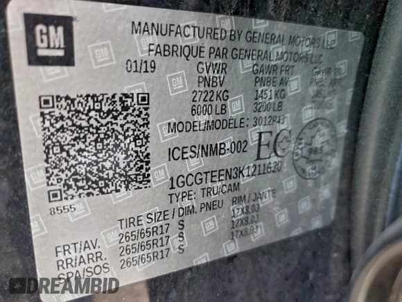 ✅ 2019 Chevrolet Colorado 4WD ZR2 • VIN: 1GCGTEEN3K1211620 • Lot: 93910825. Listed on Copart with 42,157 mi. Free auction sales archive from the USA and detailed vehicle history report at DreamBid. Image 13.