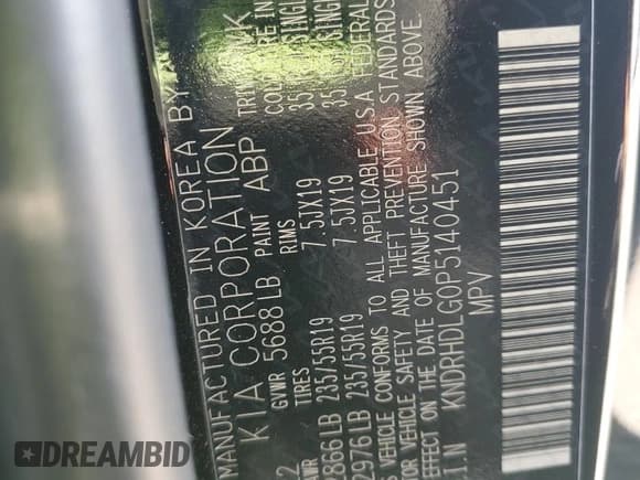 ✅ 2023 Kia Sorento EX • VIN: KNDRHDLG0P5140451 • Lot: 80685765. Wystawiony na Copart z przebiegiem 95 183 mil. Bezpłatny archiwum sprzedaży aukcyjnych z USA i szczegółowy raport historii pojazdu na DreamBid. Zdjęcie 12.