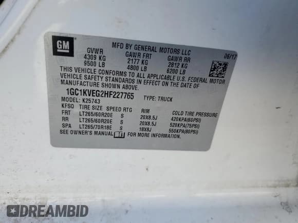 ✅ 2017 Chevrolet Silverado 2500HD LT • VIN: 1GC1KVEG2HF227765 • Lot: 87211585. Listed on Copart with 149,376 mi. Free auction sales archive from the USA and detailed vehicle history report at DreamBid. Image 12.