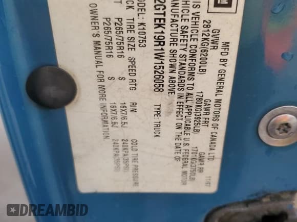 ✅ 1998 GMC Sierra 1500 • VIN: 2GTEK19R1W1526058 • Лот: 66497285. Опубликован ранее на Copart с пробегом 275 485 миль. Бесплатный доступ к архиву аукционных продаж из США и подробный отчёт об истории автомобиля на DreamBid. Изображение 12.