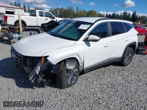 2023 Hyundai Tucson Blue z VIN KM8JBCA1XPU113640, wystawiony jako IAAI lot #42843566 z przebiegiem 56 035 mil mil oraz . Historia ofert i sprzedaży dostępna na DreamBid. Obrazek 2.