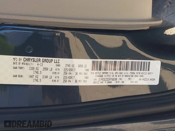 ✅ 2013 Dodge Grand Caravan SXT • VIN: 2C4RDGCG5DR768288 • Лот: 43596510. Опубликован ранее на IAAI с пробегом 114 543 миль. Бесплатный доступ к архиву аукционных продаж из США и подробный отчёт об истории автомобиля на DreamBid. Изображение 9.