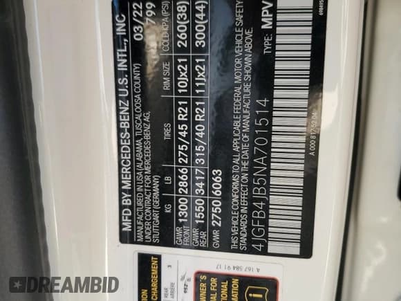 ✅ 2022 Mercedes-Benz GLE 350 • VIN: 4JGFB4JB5NA701514 • Lot: 89817235. Wystawiony na Copart z przebiegiem 64 020 mil. Bezpłatny archiwum sprzedaży aukcyjnych z USA i szczegółowy raport historii pojazdu na DreamBid. Zdjęcie 13.