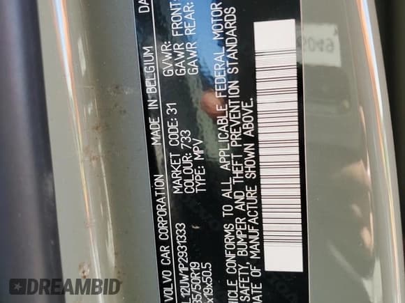 ✅ 2023 Volvo XC40 Plus Dark Theme • VIN: YV4L12UW1P2931333 • Lot: 53039055. Listed on Copart with 43,902 mi. Free auction sales archive from the USA and detailed vehicle history report at DreamBid. Image 15.