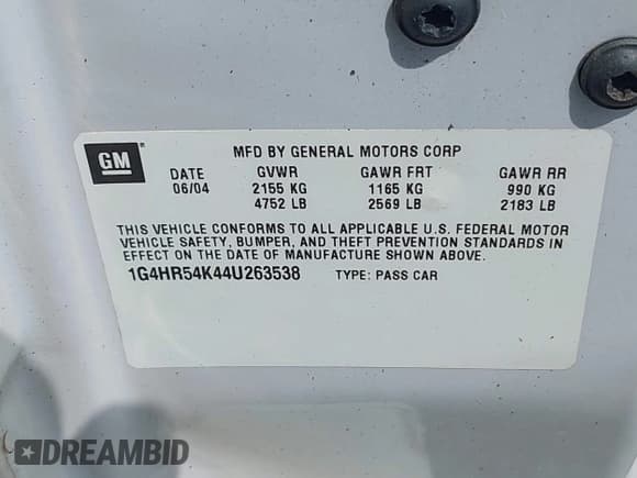 ✅ 2004 Buick LeSabre Limited • VIN: 1G4HR54K44U263538 • Lot: 42573044. Wystawiony na IAAI z przebiegiem 119 077 mil. Bezpłatny archiwum sprzedaży aukcyjnych z USA i szczegółowy raport historii pojazdu na DreamBid. Zdjęcie 9.