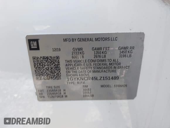 ✅ 2020 Cadillac XT5 Premium Luxury FWD • VIN: 1GYKNCR45LZ151489 • Lot: 43805576. Wystawiony na IAAI z przebiegiem 91 791 mil. Bezpłatny archiwum sprzedaży aukcyjnych z USA i szczegółowy raport historii pojazdu na DreamBid. Zdjęcie 9.