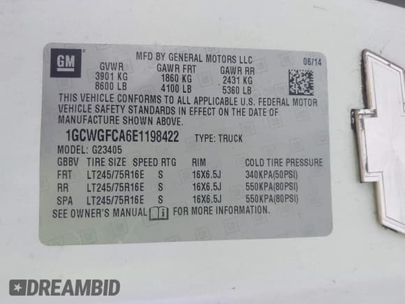 ✅ 2014 Chevrolet Express Cargo • VIN: 1GCWGFCA6E1198422 • Лот: 43923610. Опубликован ранее на IAAI с пробегом 187 505 миль. Бесплатный доступ к архиву аукционных продаж из США и подробный отчёт об истории автомобиля на DreamBid. Изображение 9.