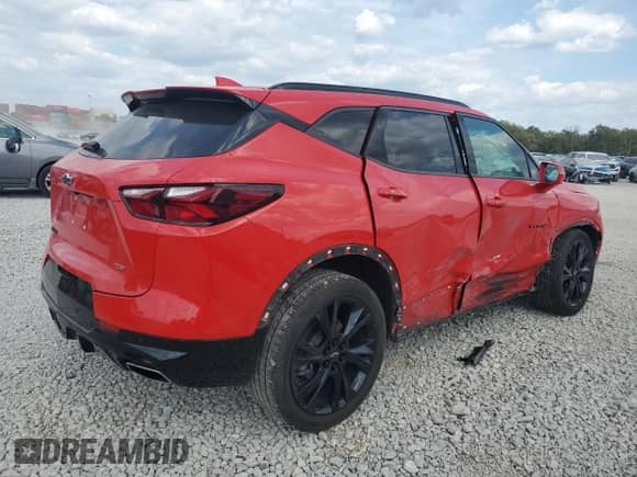 2020 Chevrolet Blazer RS z VIN 3GNKBERS6LS661167, wystawiony jako Copart lot #80670105 z przebiegiem 76 162 mil mil oraz Szkoda całkowita • Salvage title. Historia ofert i sprzedaży dostępna na DreamBid. Obrazek 3.