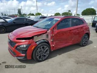 2022 Hyundai Kona N Line с VIN KM8K33A3XNU837313, выставлен на аукционе Copart как лот 65372385 с пробегом 44 544 миль миль и На запчасти • Non repairable. История ставок и продаж доступна на DreamBid. Изображение 1.
