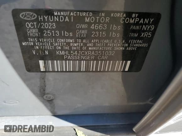 ✅ 2024 Hyundai Sonata N Line • VIN: KMHL54JCXRA351032 • Лот: 61019455. Опубликован ранее на Copart с пробегом 35 186 миль. Бесплатный доступ к архиву аукционных продаж из США и подробный отчёт об истории автомобиля на DreamBid. Изображение 12.