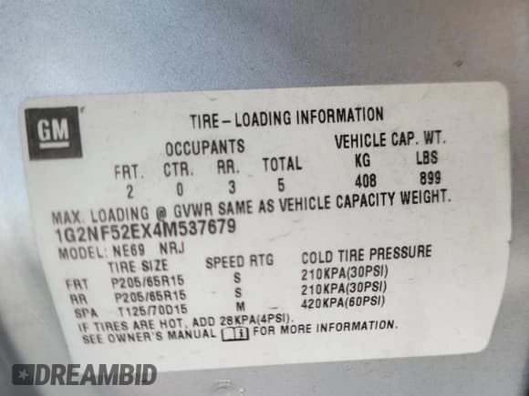 ✅ 2004 Pontiac Grand Am SE1 • VIN: 1G2NF52EX4M537679 • Лот: 92233945. Опубликован ранее на Copart с пробегом 189 252 миль. Бесплатный доступ к архиву аукционных продаж из США и подробный отчёт об истории автомобиля на DreamBid. Изображение 13.