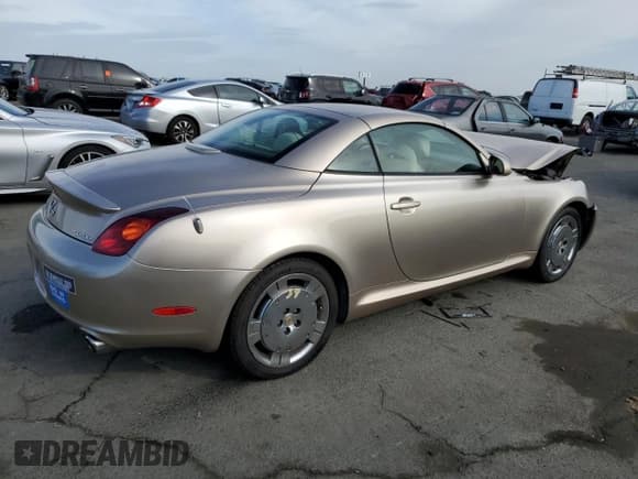 ✅ 2002 Lexus SC 430 • VIN: JTHFN48Y120024709 • Lot: 78443504. Listed on Copart with 75,486 mi. Free auction sales archive from the USA and detailed vehicle history report at DreamBid. Image 3.