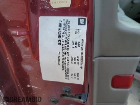 2003 Chevrolet Malibu LS z VIN 1G1NE52J03M613705, wystawiony jako Copart lot #42335675 z przebiegiem 223 986 mil mil oraz Szkoda całkowita • Salvage title. Historia ofert i sprzedaży dostępna na DreamBid. Obrazek 12.