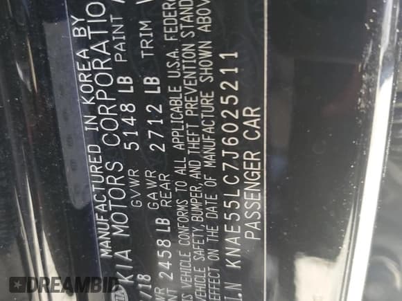 ✅ 2018 Kia Stinger GT2 • VIN: KNAE55LC7J6025211 • Лот: 67279425. Опубликован ранее на Copart с пробегом 53 146 миль. Бесплатный доступ к архиву аукционных продаж из США и подробный отчёт об истории автомобиля на DreamBid. Изображение 12.