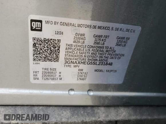 ✅ 2025 Chevrolet Equinox FWD LT • VIN: 3GNAXHEG5SL231848 • Lot: 66960275. Wystawiony na Copart z przebiegiem 8 897 mil. Bezpłatny archiwum sprzedaży aukcyjnych z USA i szczegółowy raport historii pojazdu na DreamBid. Zdjęcie 13.