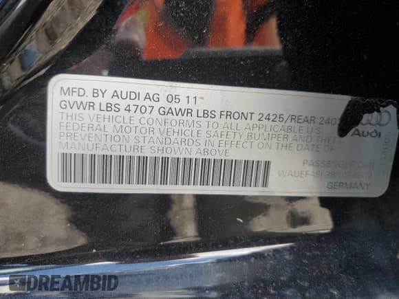 ✅ 2011 Audi A4 Premium Plus • VIN: WAUEFAFL3BN056609 • Lot: 68131054. Wystawiony na Copart z przebiegiem 112 928 mil. Bezpłatny archiwum sprzedaży aukcyjnych z USA i szczegółowy raport historii pojazdu na DreamBid. Zdjęcie 14.