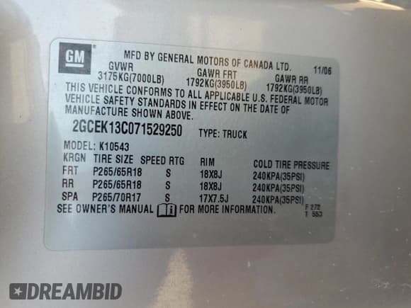 ✅ 2007 Chevrolet Silverado 1500 LS • VIN: 2GCEK13C071529250 • Lot: 68231394. Listed on Copart with 286,374 mi. Free auction sales archive from the USA and detailed vehicle history report at DreamBid. Image 15.