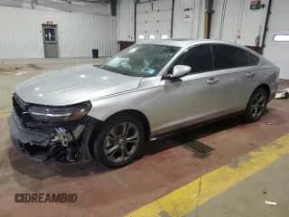 2025 Honda Accord EX-L с VIN 1HGCY2F64SA012888, выставлен на аукционе Copart как лот 66121195 с пробегом 5 449 миль миль и Списание • Salvage title. История ставок и продаж доступна на DreamBid. Изображение 1.