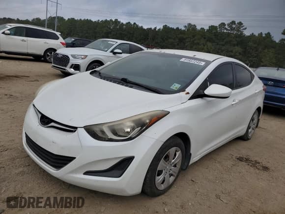 ✅ 2016 Hyundai Elantra SE • VIN: 5NPDH4AE1GH713563 • Lot: 91937245. Listed on Copart with 104,683 mi. Free auction sales archive from the USA and detailed vehicle history report at DreamBid. Image 1.