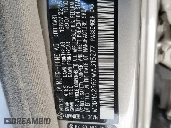 ✅ 1998 Mercedes-Benz C 230/260/280/320 • VIN: WDBHA23G7WA615277 • Lot: 89333605. Wystawiony na Copart z przebiegiem 244 975 mil. Bezpłatny archiwum sprzedaży aukcyjnych z USA i szczegółowy raport historii pojazdu na DreamBid. Zdjęcie 12.