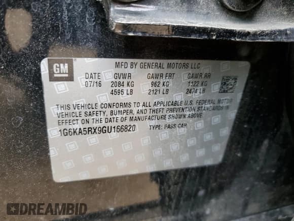 ✅ 2016 Cadillac CT6 RWD • VIN: 1G6KA5RX9GU166820 • Lot: 66953154. Listed on Copart with 106,054 mi. Free auction sales archive from the USA and detailed vehicle history report at DreamBid. Image 12.