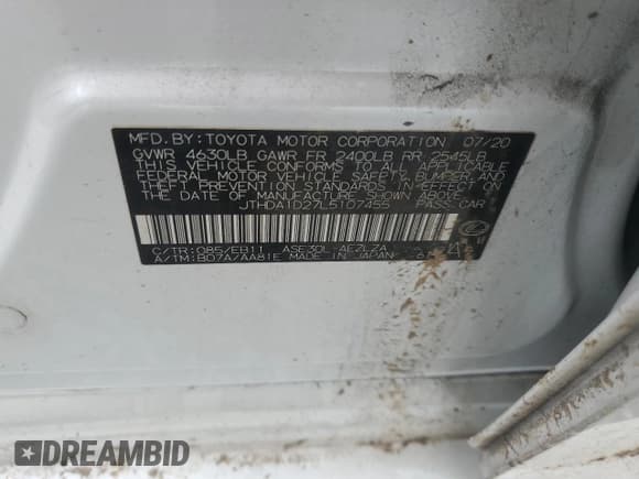 ✅ 2020 Lexus IS 300 • VIN: JTHDA1D27L5107455 • Lot: 46362135. Wystawiony na Copart z przebiegiem 35 979 mil. Bezpłatny archiwum sprzedaży aukcyjnych z USA i szczegółowy raport historii pojazdu na DreamBid. Zdjęcie 12.