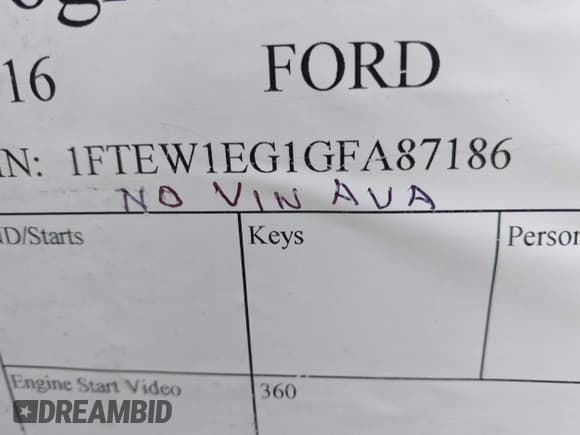 ✅ 2016 Ford F-150 XLT • VIN: 1FTEW1EG1GFA87186 • Лот: 42210344. Опубликован ранее на IAAI с пробегом Не указан. Бесплатный доступ к архиву аукционных продаж из США и подробный отчёт об истории автомобиля на DreamBid. Изображение 9.