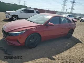 2022 Hyundai Elantra Blue with VIN KMHLM4AJ6NU023245, listed as a Copart auction lot 71752485 with 44,090 mi miles and Salvage title. Bid and sale history available at DreamBid. Image 1.