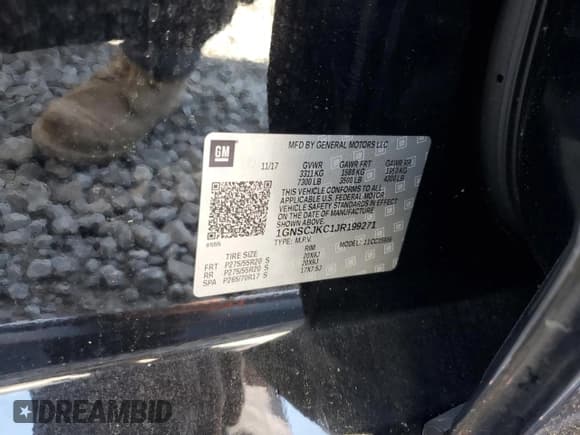 ✅ 2018 Chevrolet Suburban Premier • VIN: 1GNSCJKC1JR199271 • Lot: 52395935. Wystawiony na Copart z przebiegiem 216 083 mil. Bezpłatny archiwum sprzedaży aukcyjnych z USA i szczegółowy raport historii pojazdu na DreamBid. Zdjęcie 13.