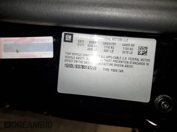 ✅ 2011 Cadillac CTS Performance • VIN: 1G6DL1ED7B0143298 • Lot: 86125255. Listed on Copart with 125,470 mi. Free auction sales archive from the USA and detailed vehicle history report at DreamBid. Image 12.