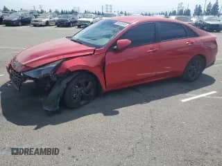 2022 Hyundai Elantra SEL with VIN 5NPLM4AGXNH059622, listed as a Copart auction lot 80485565 with 45,587 mi miles and Salvage title. Bid and sale history available at DreamBid. Image 1.