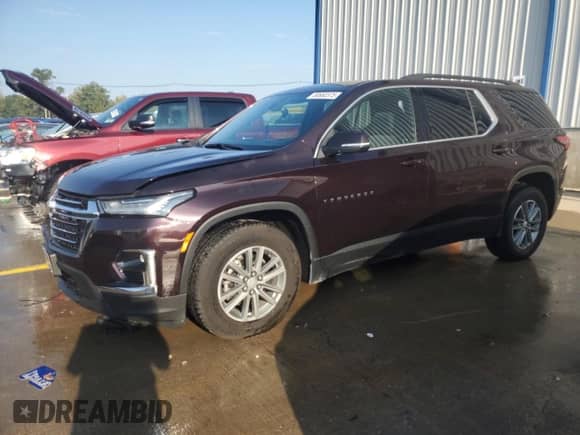 2022 Chevrolet Traverse LT Cloth z VIN 1GNEVGKW6NJ182247, wystawiony jako Copart lot #80660375 z przebiegiem 33 302 mil mil oraz Szkoda całkowita • Salvage title. Historia ofert i sprzedaży dostępna na DreamBid. Obrazek 1.