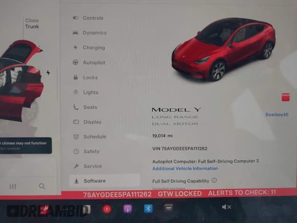✅ 2023 Tesla Model Y Long Range • VIN: 7SAYGDEE5PA111262 • Lot: 42341148. Listed on IAAI with 19,014 mi. Free auction sales archive from the USA and detailed vehicle history report at DreamBid. Image 7.