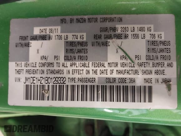 ✅ 2011 Mazda 2 Touring • VIN: JM1DE1HZ1B0129332 • Лот: 42381779. Опубликован ранее на IAAI с пробегом 203 604 миль. Бесплатный доступ к архиву аукционных продаж из США и подробный отчёт об истории автомобиля на DreamBid. Изображение 9.