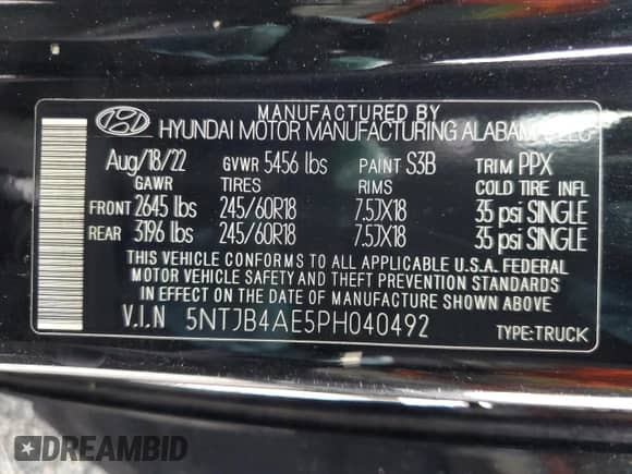 2023 Hyundai Santa Cruz SEL с VIN 5NTJB4AE5PH040492, выставлен на аукционе Copart как лот 85614854 с пробегом 15 823 миль миль и Списание • Salvage title. История ставок и продаж доступна на DreamBid. Изображение 12.