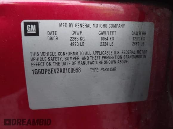 ✅ 2010 Cadillac CTS Premium • VIN: 1G6DP5EV2A0100958 • Лот: 43556133. Опубликован ранее на IAAI с пробегом 145 730 миль. Бесплатный доступ к архиву аукционных продаж из США и подробный отчёт об истории автомобиля на DreamBid. Изображение 9.