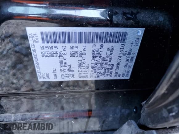 ✅ 2024 Nissan Rogue SV • VIN: 5N1BT3BA9RC741410 • Лот: 83818285. Опубликован ранее на Copart с пробегом Не указан. Бесплатный доступ к архиву аукционных продаж из США и подробный отчёт об истории автомобиля на DreamBid. Изображение 13.