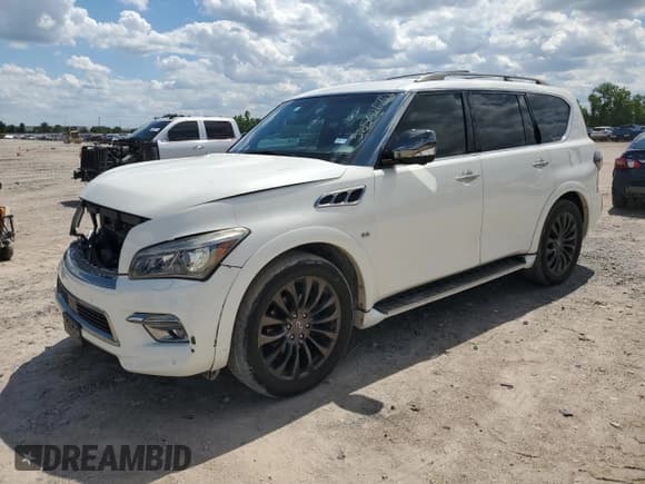 ✅ 2016 Infiniti QX80 Limited • VIN: JN8AZ2NE1G9121043 • Лот: 56562085. Опубликован ранее на Copart с пробегом 135 450 миль. Бесплатный доступ к архиву аукционных продаж из США и подробный отчёт об истории автомобиля на DreamBid. Изображение 1.