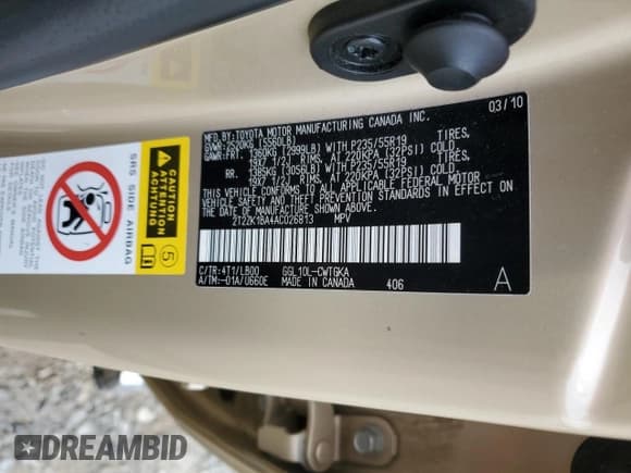 ✅ 2010 Lexus RX 350 • VIN: 2T2ZK1BA4AC026813 • Lot: 92199635. Wystawiony na Copart z przebiegiem 155 857 mil. Bezpłatny archiwum sprzedaży aukcyjnych z USA i szczegółowy raport historii pojazdu na DreamBid. Zdjęcie 13.