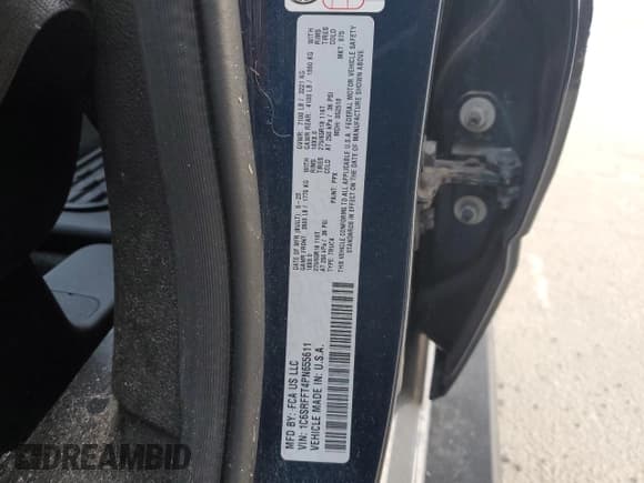 ✅ 2023 Ram 1500 Big Horn • VIN: 1C6SRFFT4PN655611 • Lot: 93857515. Wystawiony na Copart z przebiegiem 17 357 mil. Bezpłatny archiwum sprzedaży aukcyjnych z USA i szczegółowy raport historii pojazdu na DreamBid. Zdjęcie 12.