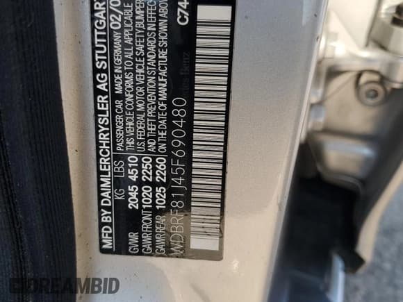 ✅ 2005 Mercedes-Benz C 240 • VIN: WDBRF81J45F690480 • Лот: 62351715. Опубликован ранее на Copart с пробегом 154 753 миль. Бесплатный доступ к архиву аукционных продаж из США и подробный отчёт об истории автомобиля на DreamBid. Изображение 12.